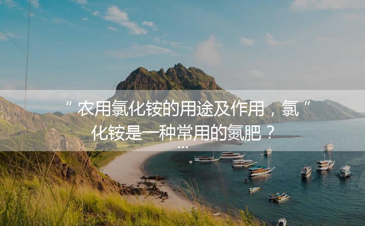 農(nóng)用氯化銨的用途及作用，氯化銨是一種常用的氮肥？